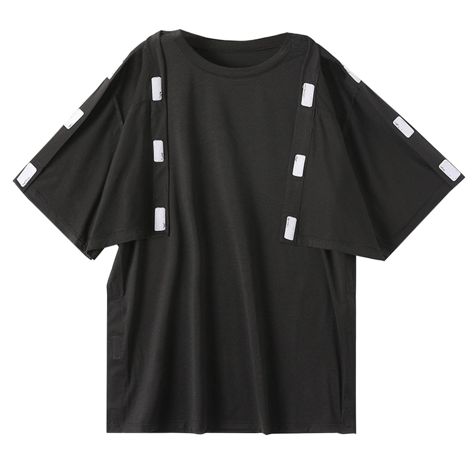thumbnail image 4 of Camiseta de manga corta para recuperación postoperatoria para hombre - Camiseta holgada informal para lactancia - Poliéster/spandex, transpirable, tallas M-XXL, 4 of 5